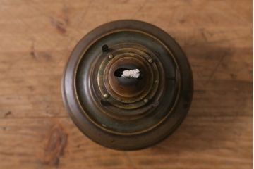アンティーク雑貨　明治大正　3分芯　銅製油壺が味わいのある吊り下げオイルランプ(石油ランプ、洋燈)(R-040897)
