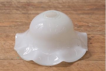 ビンテージ照明　イギリス　上品なフリルシェードの天井照明(ペンダントライト)(R-040899)