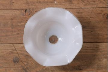 ビンテージ照明　イギリス　上品なフリルシェードの天井照明(ペンダントライト)(R-040899)