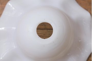 イギリスヴィンテージ照明　フリルシェードが可愛らしいペンダントライト(ランプシェード、天井照明、ビンテージ)(R-040900)