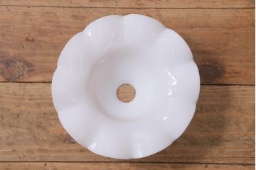 イギリスヴィンテージ照明　可愛らしいフリルシェードのペンダントライト(ランプシェード、天井照明、ビンテージ)(R-040901)