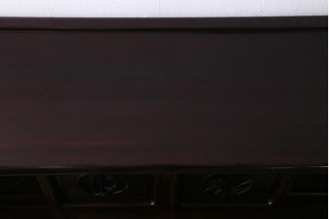 中古　民芸家具　昭和後期　唐木材　繊細な意匠が施された飾り棚(茶棚、戸棚、収納棚)(R-040902)