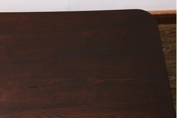 アンティーク家具　和製アンティーク　昭和中期　栓材　味わい深い木目が目を引く角ちゃぶ台(折りたたみテーブル、座卓、ローテーブル)(R-040903)