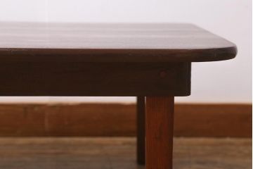 アンティーク家具　和製アンティーク　昭和中期　栓材　味わい深い木目が目を引く角ちゃぶ台(折りたたみテーブル、座卓、ローテーブル)(R-040903)