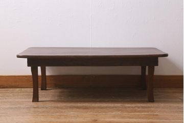 レトロ家具　昭和レトロ　昭和中期　栓材製　懐かしい雰囲気を醸し出す角ちゃぶ台(折りたたみテーブル、座卓、ローテーブル)(R-040904)