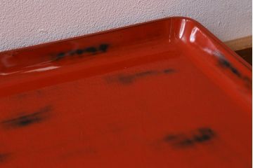 アンティーク雑貨　根来塗　和空間にぴったりな味のあるお膳2客セット(木製お膳、漆器)(R-040905)