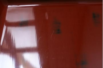 アンティーク雑貨　根来塗　和空間にぴったりな味のあるお膳2客セット(木製お膳、漆器)(R-040905)
