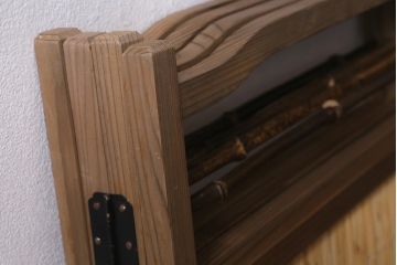ビンテージ家具　透かしの意匠が風情あふれる四連折り畳み式パーテーション(衝立、仕切り)(R-040908)