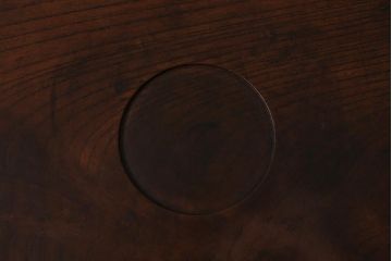 アンティーク雑貨　和空間やレトロスタイルにおすすめな木製の丸盆(漆器)(R-040911)