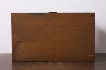 アンティーク雑貨　栓材　レトロな雰囲気が魅力の引き出し付きブックスタンド(本立て)(R-040912)