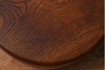 レトロ雑貨　総ケヤキ材　杢目が美しい木製の茶櫃(茶道具、小物入れ)(R-040913)