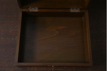 アンティーク雑貨　和製アンティーク　落ち着いた木色のレトロな収納箱(木箱、小物入れ)(R-040914)