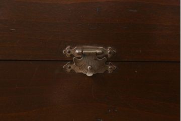 アンティーク雑貨　和製アンティーク　落ち着いた木色のレトロな収納箱(木箱、小物入れ)(R-040914)