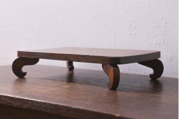 レトロ雑貨　和製アンティーク　ナラ材　独特の木目が味のある花台(飾り台)(R-040915)