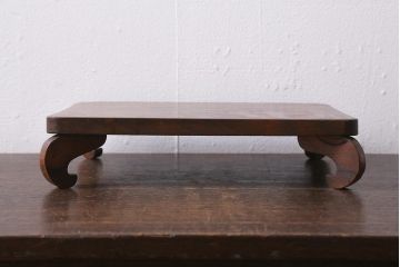 レトロ雑貨　和製アンティーク　ナラ材　独特の木目が味のある花台(飾り台)(R-040915)