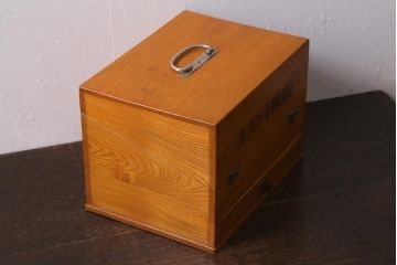 レトロ雑貨　プレパラート製作用具　昭和レトロな実験器具セット(木箱、ガラス瓶、薬瓶)(R-040916)