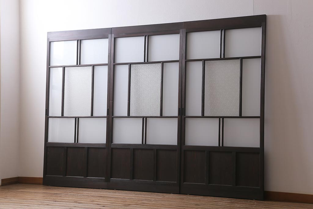 昭和レトロ　引き戸　ドア　扉　窓 タE0304◇(2)【H177cm×W67,5cm】×2枚◇昭和レトロな古い木枠