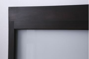 アンティーク建具　背高リメイク　昭和レトロ　ダイヤガラス・すりガラス入り　吊り下げタイプのガラス戸3枚セット(引き戸)(R-040924)