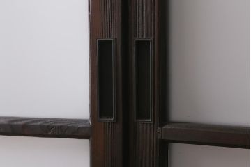 アンティーク建具　背高リメイク　昭和レトロ　ダイヤガラス・すりガラス入り　吊り下げタイプのガラス戸3枚セット(引き戸)(R-040924)