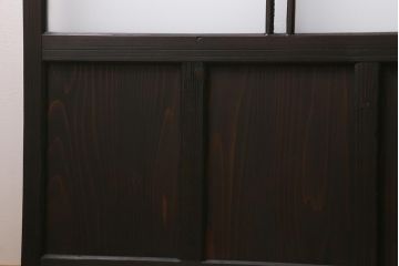 アンティーク建具　背高リメイク　昭和レトロ　ダイヤガラス・すりガラス入り　吊り下げタイプのガラス戸3枚セット(引き戸)(R-040924)