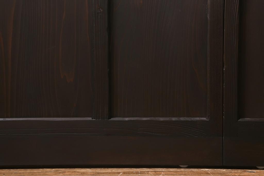 アンティーク建具　背高リメイク　昭和レトロ　ダイヤガラス・すりガラス入り　吊り下げタイプのガラス戸3枚セット(引き戸)(R-040924)