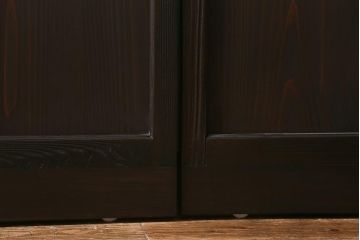 アンティーク建具　背高リメイク　昭和レトロ　ダイヤガラス・すりガラス入り　吊り下げタイプのガラス戸3枚セット(引き戸)(R-040924)