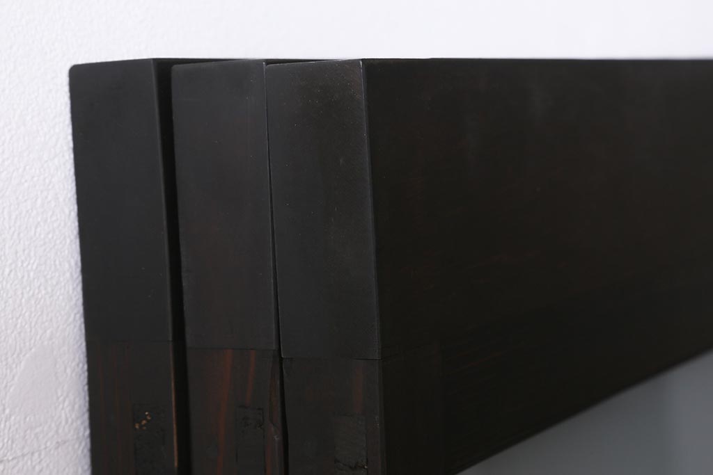 アンティーク建具　背高リメイク　昭和レトロ　ダイヤガラス・すりガラス入り　吊り下げタイプのガラス戸3枚セット(引き戸)(R-040924)