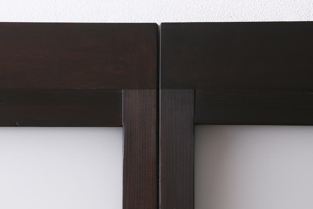 アンティーク建具　背高リメイク　昭和レトロ　ダイヤガラス・すりガラス入り　吊り下げタイプのガラス戸3枚セット(引き戸)(R-040924)