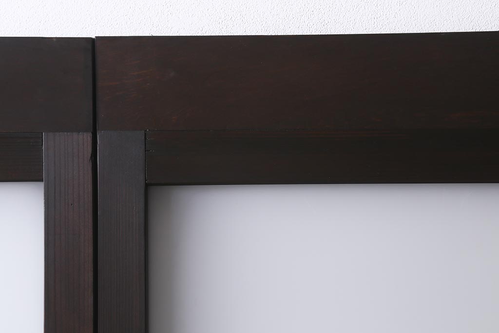 アンティーク建具　背高リメイク　昭和レトロ　ダイヤガラス・すりガラス入り　吊り下げタイプのガラス戸3枚セット(引き戸)(R-040924)