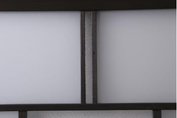 アンティーク建具　背高リメイク　昭和レトロ　ダイヤガラス・すりガラス入り　吊り下げタイプのガラス戸3枚セット(引き戸)(R-040924)