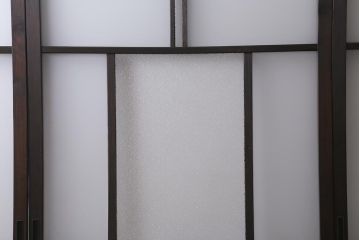 アンティーク建具　背高リメイク　昭和レトロ　ダイヤガラス・すりガラス入り　吊り下げタイプのガラス戸3枚セット(引き戸)(R-040924)