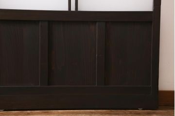 アンティーク建具　背高リメイク　昭和レトロ　ダイヤガラス・すりガラス入り　吊り下げタイプのガラス戸3枚セット(引き戸)(R-040924)