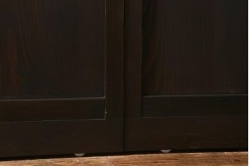 アンティーク建具　背高リメイク　昭和レトロ　ダイヤガラス・すりガラス入り　吊り下げタイプのガラス戸3枚セット(引き戸)(R-040924)