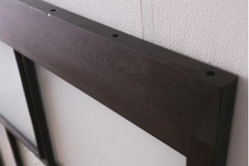 アンティーク建具　背高リメイク　昭和レトロ　ダイヤガラス・すりガラス入り　吊り下げタイプのガラス戸3枚セット(引き戸)(R-040924)