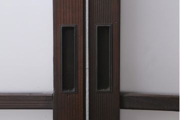 アンティーク建具　背高リメイク　昭和レトロ　ダイヤガラス・すりガラス入り　吊り下げタイプのガラス戸3枚セット(引き戸)(R-040924)