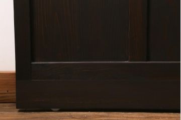 アンティーク建具　背高リメイク　昭和レトロ　ダイヤガラス・すりガラス入り　吊り下げタイプのガラス戸3枚セット(引き戸)(R-040924)
