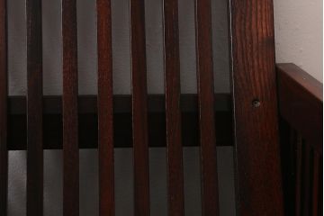 中古　九州民芸家具　本革　総ケヤキ材　漆塗り　上質な雰囲気漂う1人掛けソファ(定価30万円)(1Pソファ、椅子、アームチェア)(R-040927)