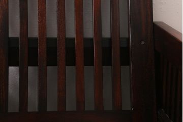 中古　九州民芸家具　本革　総ケヤキ材　漆塗り　上質な雰囲気漂う1人掛けソファ(定価30万円)(1Pソファ、椅子、アームチェア)(R-040928)