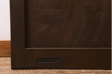 アンティーク建具　明治大正期　総ケヤキ材　亀甲金網　和の風情溢れる格子蔵戸(引き戸、建具、玄関戸)(R-040931)