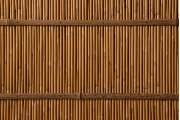 レトロ家具　竹の桟が和空間を高める御簾戸2枚セット(簾戸、簀戸、葭戸、夏障子、夏戸、窓、葦戸)(R-040932)