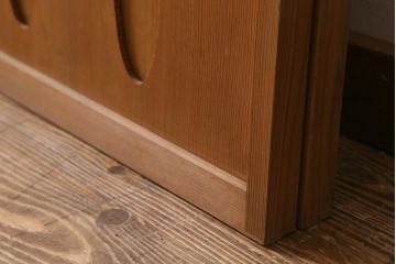 レトロ家具　竹の桟が和空間を高める御簾戸2枚セット(簾戸、簀戸、葭戸、夏障子、夏戸、窓、葦戸)(R-040932)