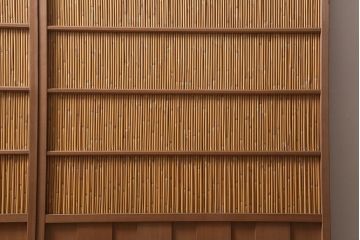 レトロ家具　竹の桟が和空間を高める御簾戸2枚セット(簾戸、簀戸、葭戸、夏障子、夏戸、窓、葦戸)(R-040932)