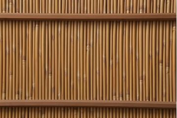 レトロ家具　竹の桟が和空間を高める御簾戸2枚セット(簾戸、簀戸、葭戸、夏障子、夏戸、窓、葦戸)(R-040932)