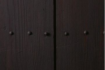 アンティーク建具　明治大正期　ヒノキ材　すっきりとした佇まいの蔵戸(玄関戸、引き戸、建具)(R-040933)