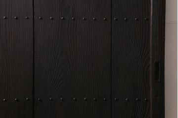 アンティーク建具　明治大正期　ヒノキ材　すっきりとした佇まいの蔵戸(玄関戸、引き戸、建具)(R-040933)