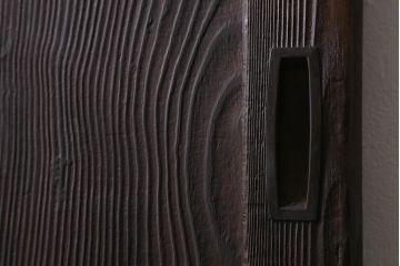 アンティーク建具　明治大正期　ヒノキ材　すっきりとした佇まいの蔵戸(玄関戸、引き戸、建具)(R-040933)