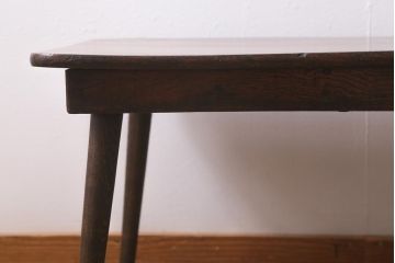 レトロ家具　ちゃぶ台リメイク　栓材　くっきりとした木目が魅力のセンターテーブル(ローテーブル)(R-040934)