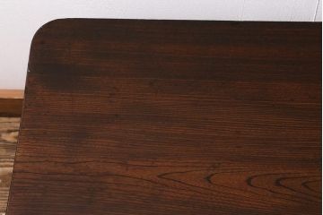 レトロ家具　ちゃぶ台リメイク　栓材　くっきりとした木目が魅力のセンターテーブル(ローテーブル)(R-040934)