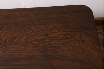レトロ家具　ちゃぶ台リメイク　栓材　使いこまれた木肌が魅力のセンターテーブル(ローテーブル)(R-040935)