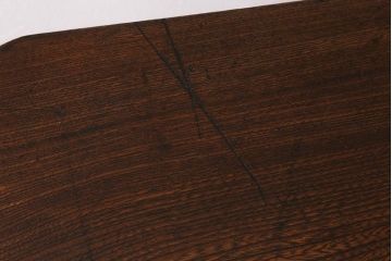 レトロ家具　ちゃぶ台リメイク　栓材　使いこまれた木肌が魅力のセンターテーブル(ローテーブル)(R-040935)
